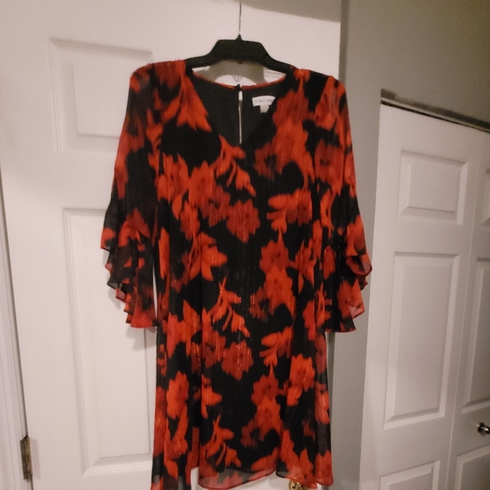 Red and Black Calvin Klein dress